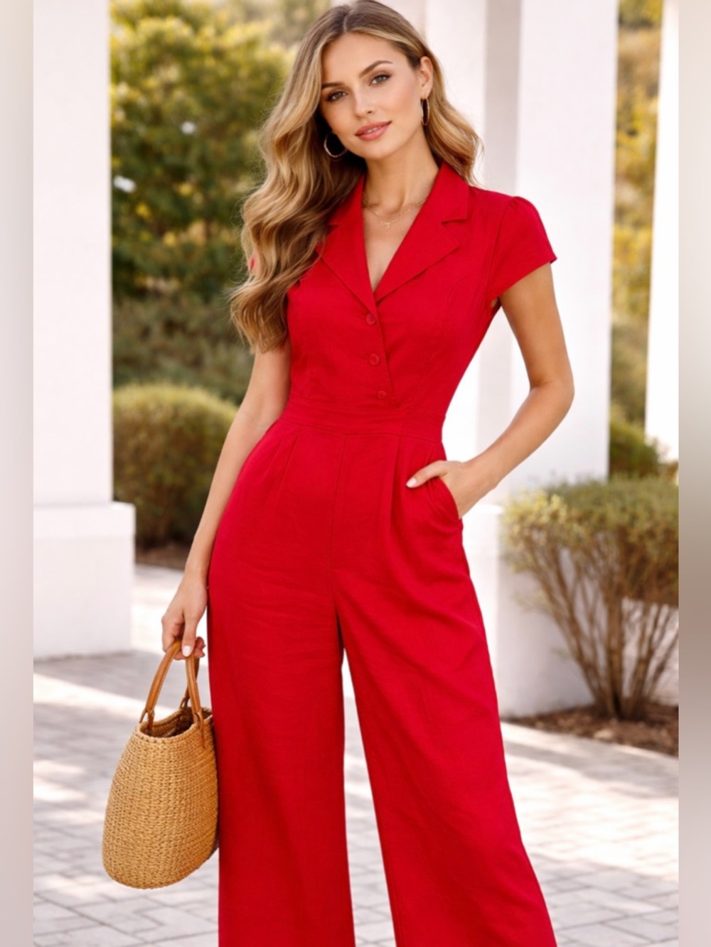 Gal Meets Glam Vibrant Red Jumpsuit